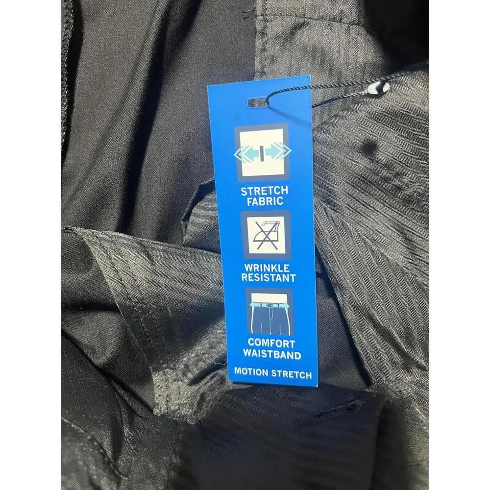 SaddleBred Motion Stretch Dress Pants Mens 38x34 Black New‎ With Tags $120 MSRP